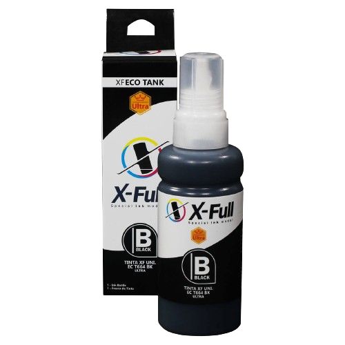 Tinta Preta Corante Epson 664 T664 X-Full Compatível - Ideal para L220, L365, L375, L395, L475, L575, L800, L1300 - Refil de 100ml